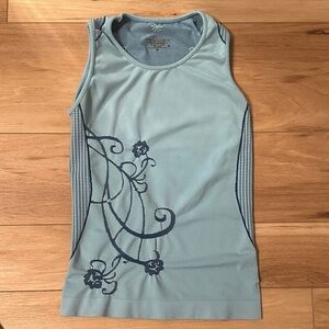 Athleta Women's Baby Blue with Flowers Workout Tank